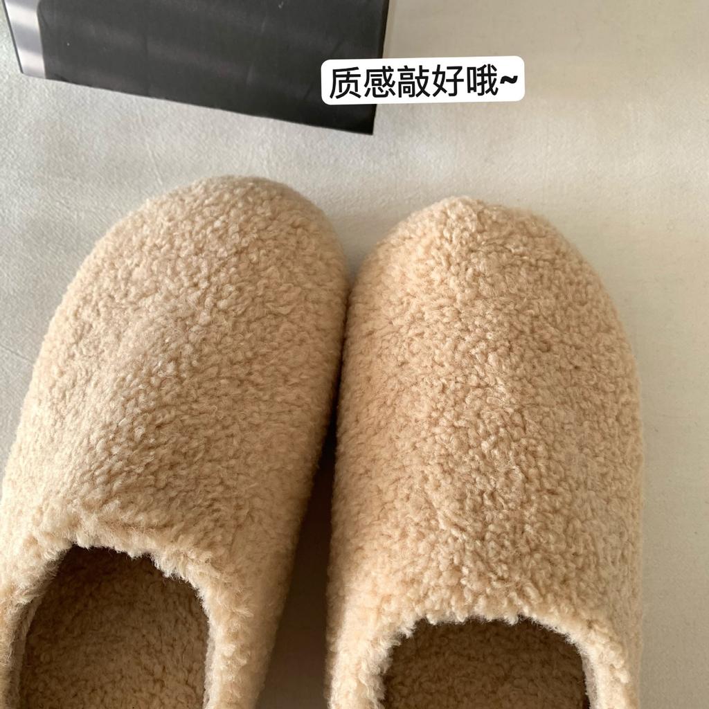 Keep your own height and thinness~ INS thick-bottomed fluffy slippers for women's 2025 autumn and winter Internet celebrity outer wear muffin bag he