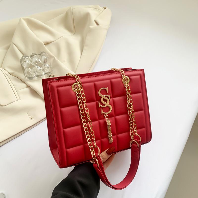 

Женская маленькая квадратная сумка, модная сумка на цепочке, женская сумка на плечо простого дизайна, женская сумка-мессенджер красный