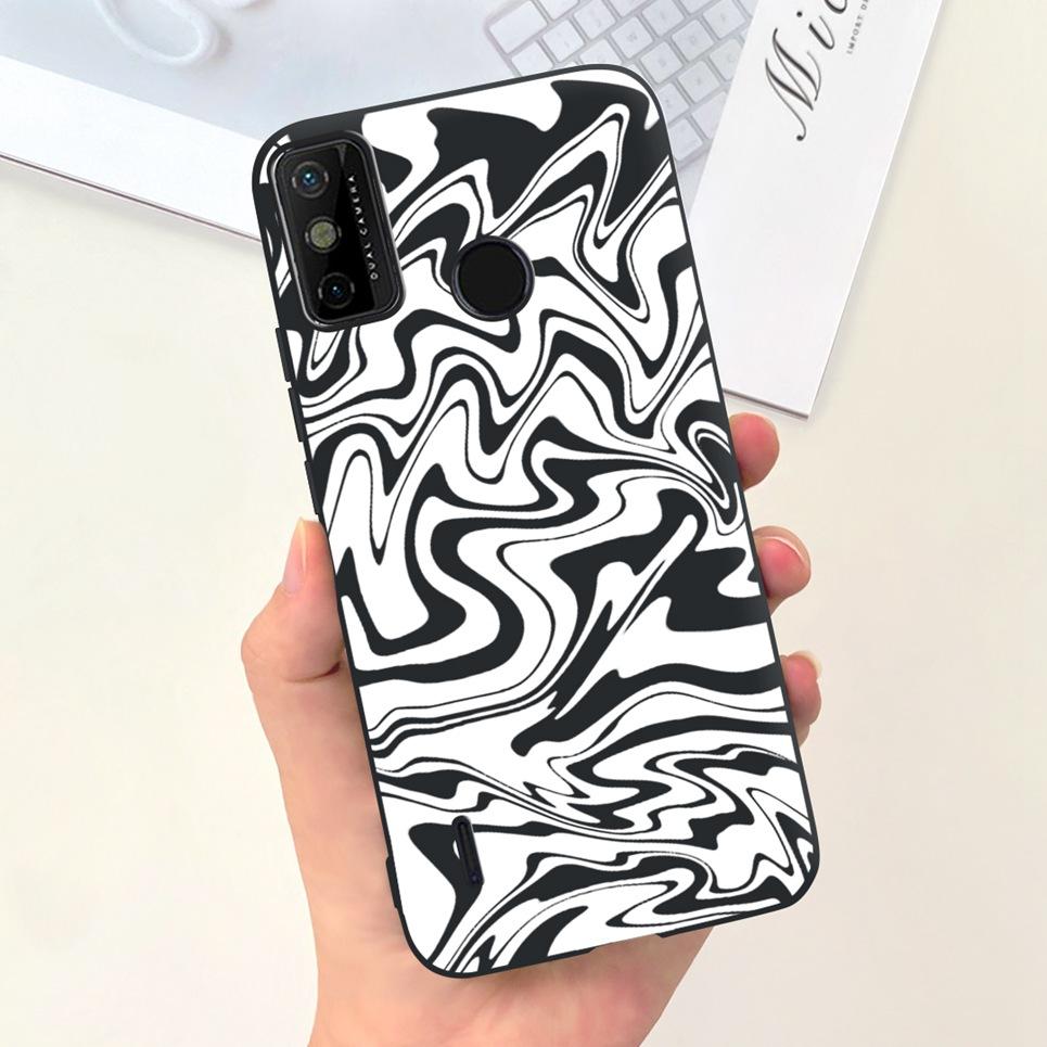 For Tecno Spark 6 Go Case KE5j KE5k Cute Astronaut Cat Night View Cover Liquid Silicone Phone Cases For Spark 6GO Bumper Fundas