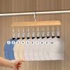 New Solid Wooden Trouser Clip Hat Skirt Storage Multi-Clip Hanging Rack Space-Saving Rotatable Underwear Sock Clip Closet