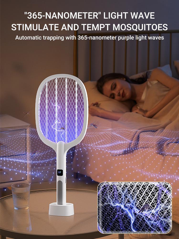 4000V Type-C Electric Fly Swatter Killer Insect Rechargeable Detachable Handheld Automatic Tapping Mode Indoor and Outdoor