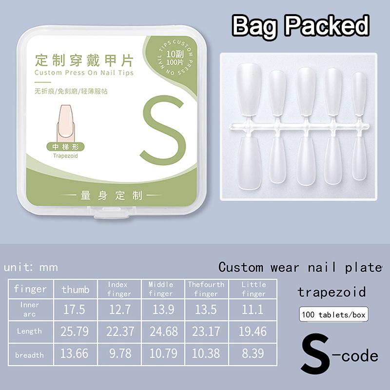 100 Pieces/Box False Nail Patches Transparent Armor Ultra Thin And Traceless Nail Extension Diy Salon
