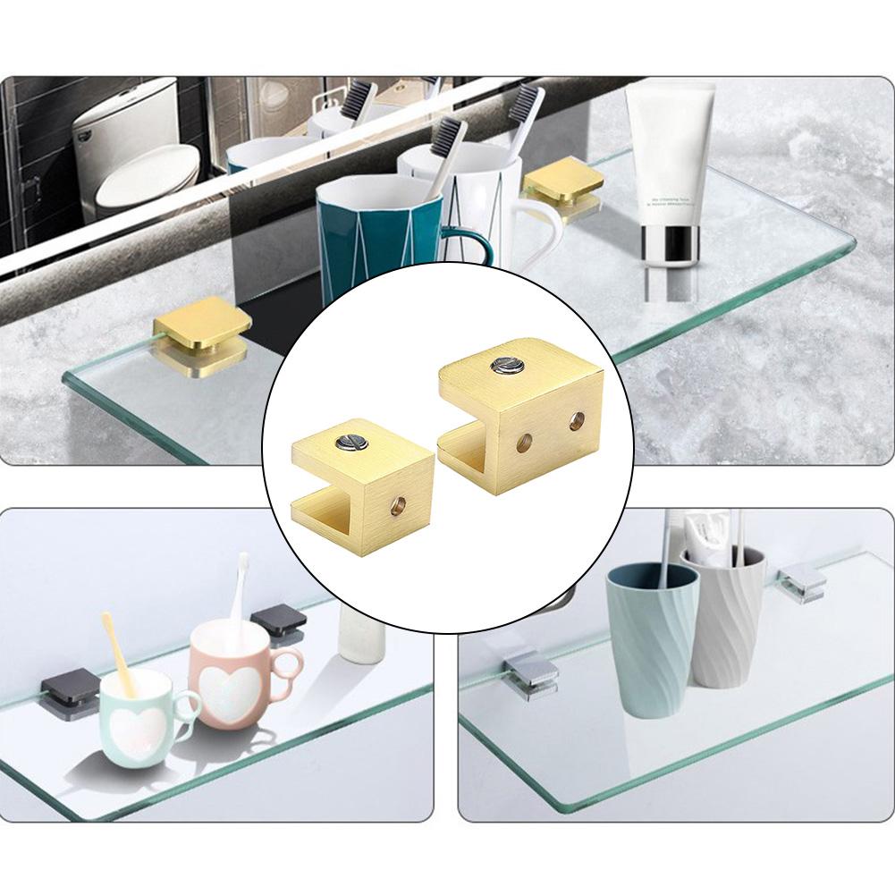 Screws Manual Measurement Deviation Support Bracket Support Bracket Fixed Glass Clip Holder Brushed Copper Gold Toilets