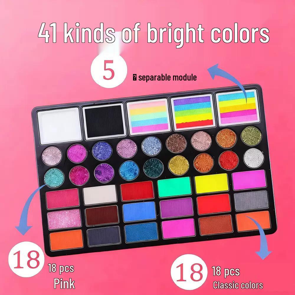 41-Color Water-Soluble Face & Body Painting Pigment for Children