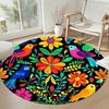 Flower Round Office Rug Perfect for Study Room Kitchen Dormitory Living Rooms Antislip Round Carpet Decorate Offices Best for Christmas