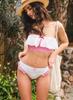 Women's Polka Dot Bandeau Bikini with High-End Ruffles - Perfect for Vacation and Hot Springs