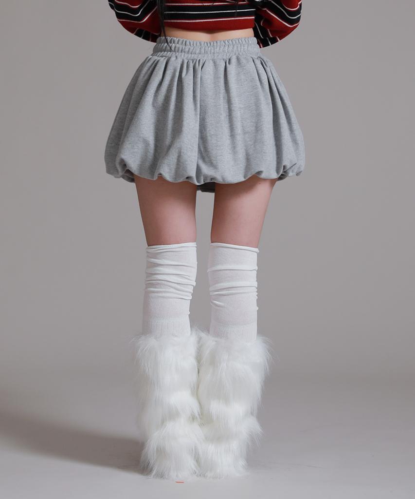 LIKE THE MOST Pumpkin Balloon Mini Skirt Pants_Gray