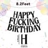 Happy Fucking Birthday Banner, Funny Birthday Party Decorations for Adult, Happy 16th 18th 20th 30th Birthday Bunting, Funny Birthday Sign Black
