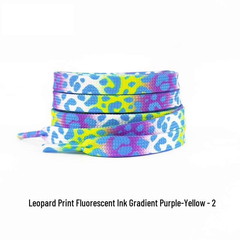 Fluorescent Leopard Tie-Dye Shoelaces for AJ1, AF1, Canvas Unisex Shoes