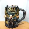 Neue Retro 3D Harz Tasse Ozzy Osbourne The Final Bow Handwerks-Dekoration Edelstahl Innenbehälter Tasse für Bar Restaurant & Zuhause