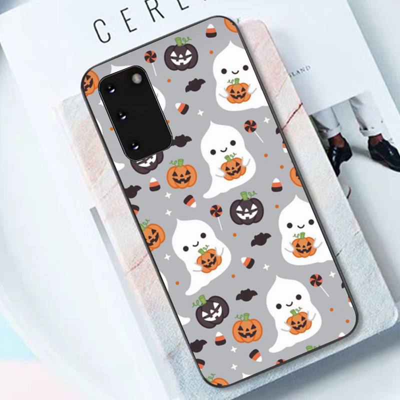 Helloween Cute Ghost Pumpkin Cat Phone Case for Samsung S10 21 20 9 8 Plus Lite S20 UlTRA 7edge