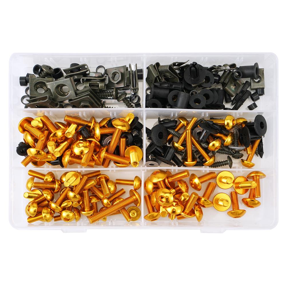 

253pcs Motorcycle Aluminum Fairing Bolt Kit for Honda CBR125R CBR250R CBR300R CBR500R CBR1000F CBR600F CBR600 F2 F3 F4 F4i золотой