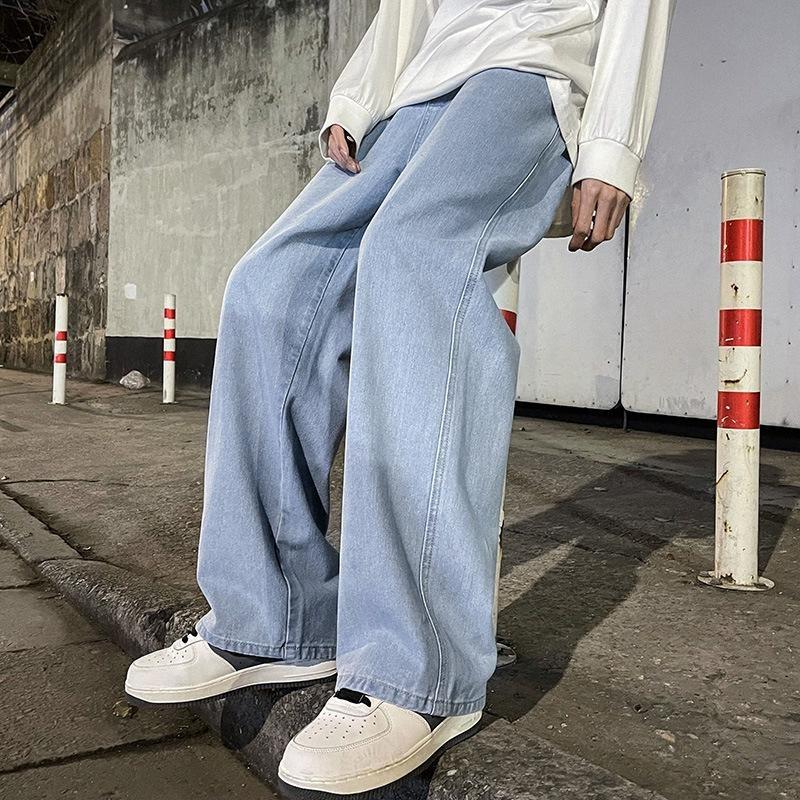 Jeans larghi alla moda, classici, dritti, dritti, larghi, pantaloni larghi, pantaloni da strada