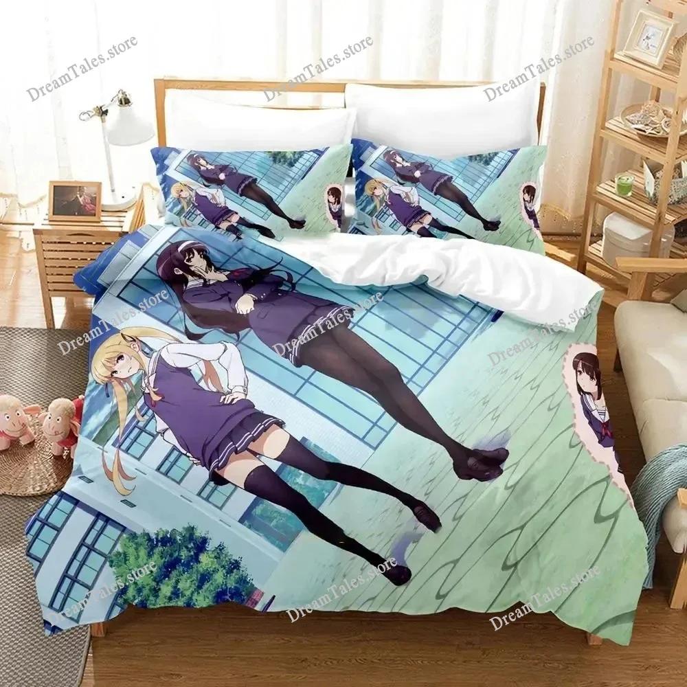 Saekano How To Raise A Boring Girlfriend Bedding Set Cartoon Anime Set Adult Kid Bedroom Duvet Cover Sets 3D Print Kawaii Anime