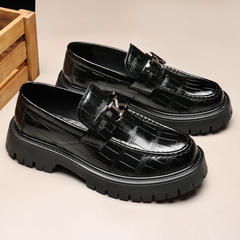 5326 leather shoes summer new men's leather shoes platform loafers heightening casual leather shoes, foreign trade