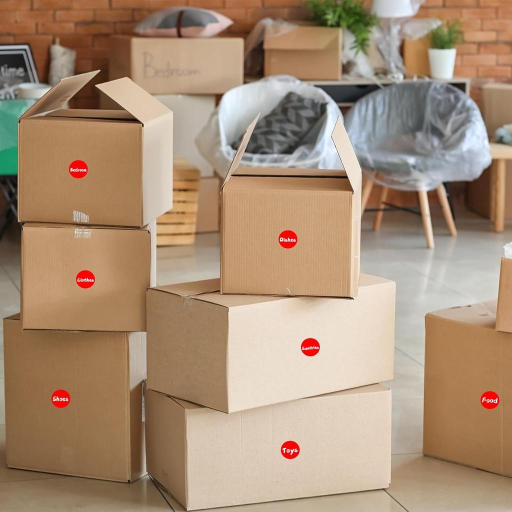 1400 PCS Red Circle Dot Stickers 3/4" Round Color Coding Label Stickers (Red)