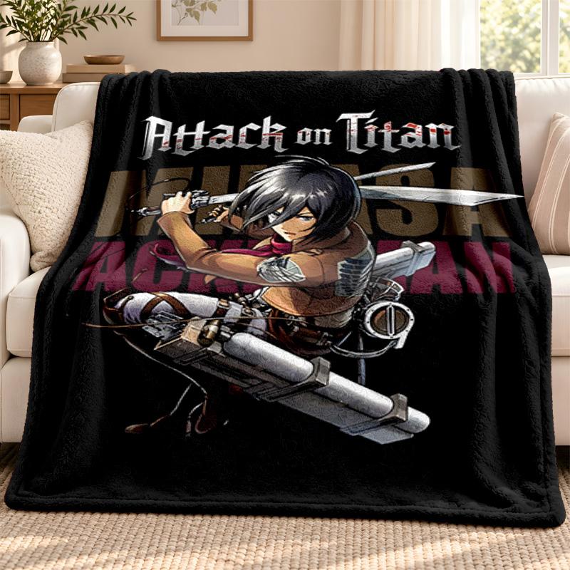 Attack on Titan blanket Flannel Blanket Soft Cozy Plush Throw for Sofa Bed Lightweight Home Decoration Outdoor camping