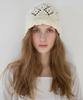 LETTER FROM MOON Scallop Punched Knit Beanie (Ivory)