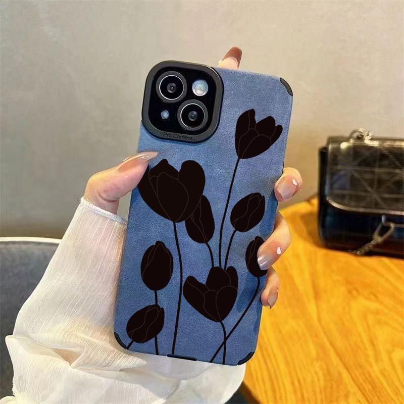 2026 New Small Flower Flip Fur Phone Case For iPhone 11 12 13 14 15 16 17 Pro Max XR X XS 16 Plus 17 Air 16E Protective Cover