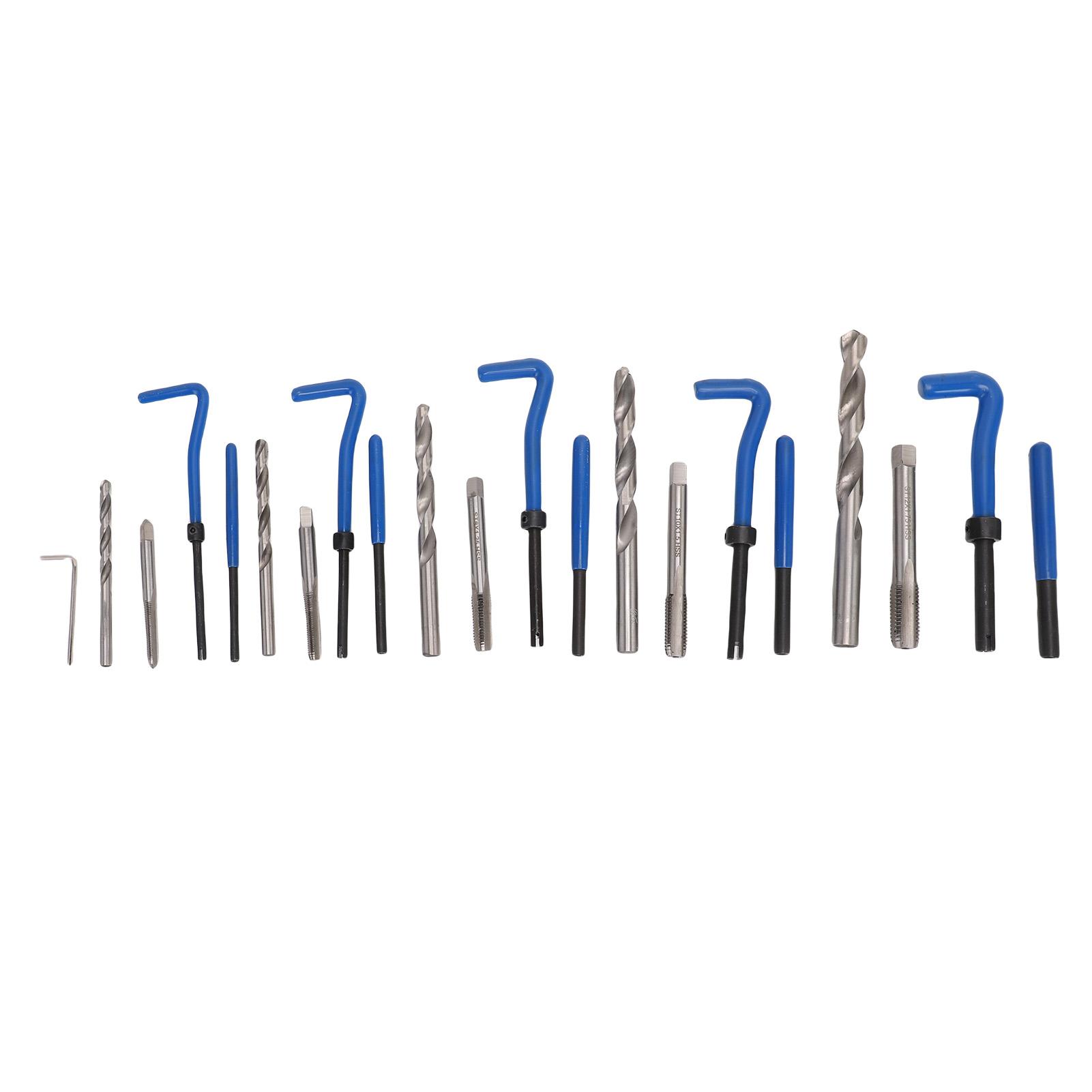 Набор для ремонта резьбы Helicoil, метрический, 131 шт., размеры M5 M6 M8 M10 M12, полный набор, сверла, резьбовые вставки, метчики, инструменты для