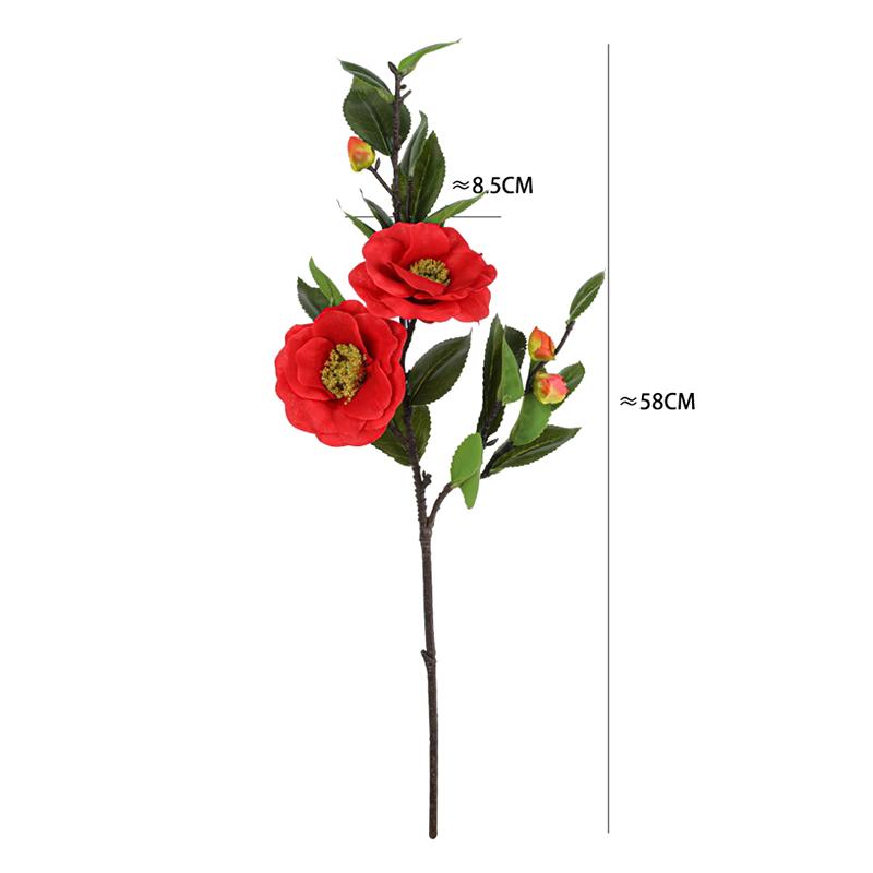 58Cm High Quality Artificial Camellia Camellia Silk Fake Flower Flower For Diy Home Garden Wedding Living Room Office Decoration