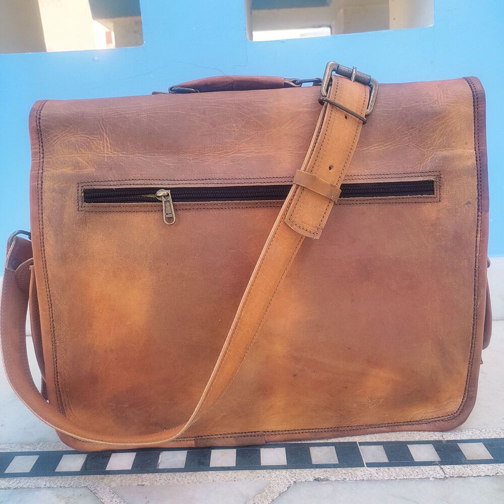 Винтажная кожаная сумка через плечо — фото 5