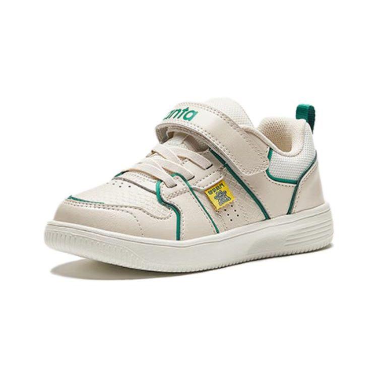 Anta Kids Round Toe Comfortable Non-Slip Shock Absorbing Low-Top Kids Skate Shoes Kids Sneakers White A312419902-1