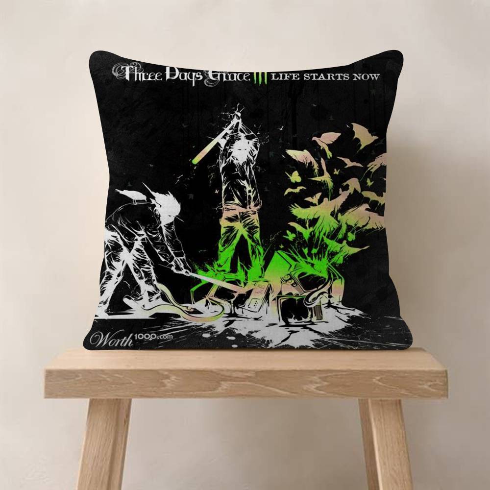 TThree Days Grace Band Cushion Cover Pillow Cover Decor Pillowcase Printed Cushion Case for Couch