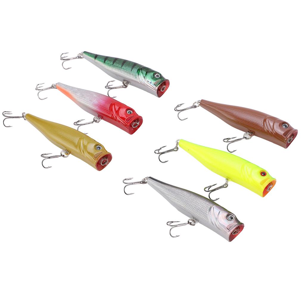 6 Stück Simulations-Popper Angelköder Kunststoff Angelköder für Salzwasser Süßwasser 6 Farben 8,5cm