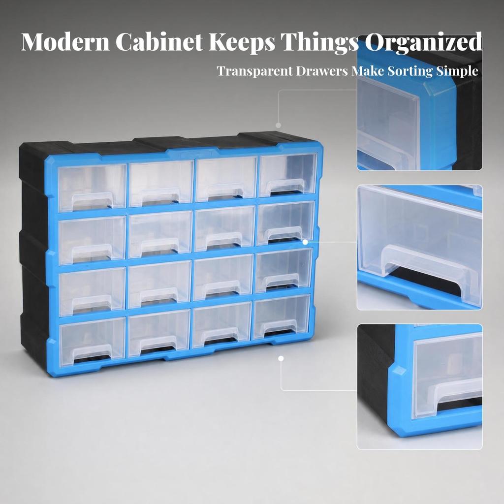 Clear Small Parts Organizer Cabinet Compact Synthetic Drawer