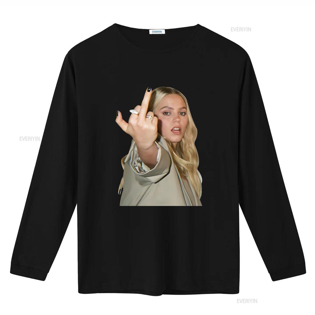 Renee Rapp Middle Finger T Shirt Hip Hop Style Fashion Statement Vintage Washed Streetwear Unisex Homme Versatile