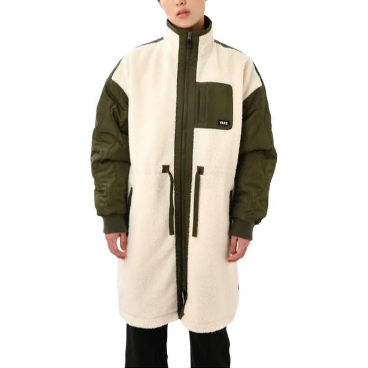 Vans Color Block Fleece Long Jacket Women outerwear White VN0A7YH33KS