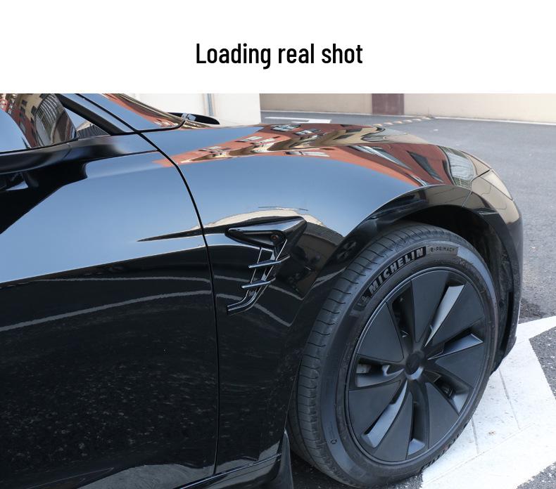 Tesla Model 3/Y Fender Camera Cover and Side Emblem Sticker.