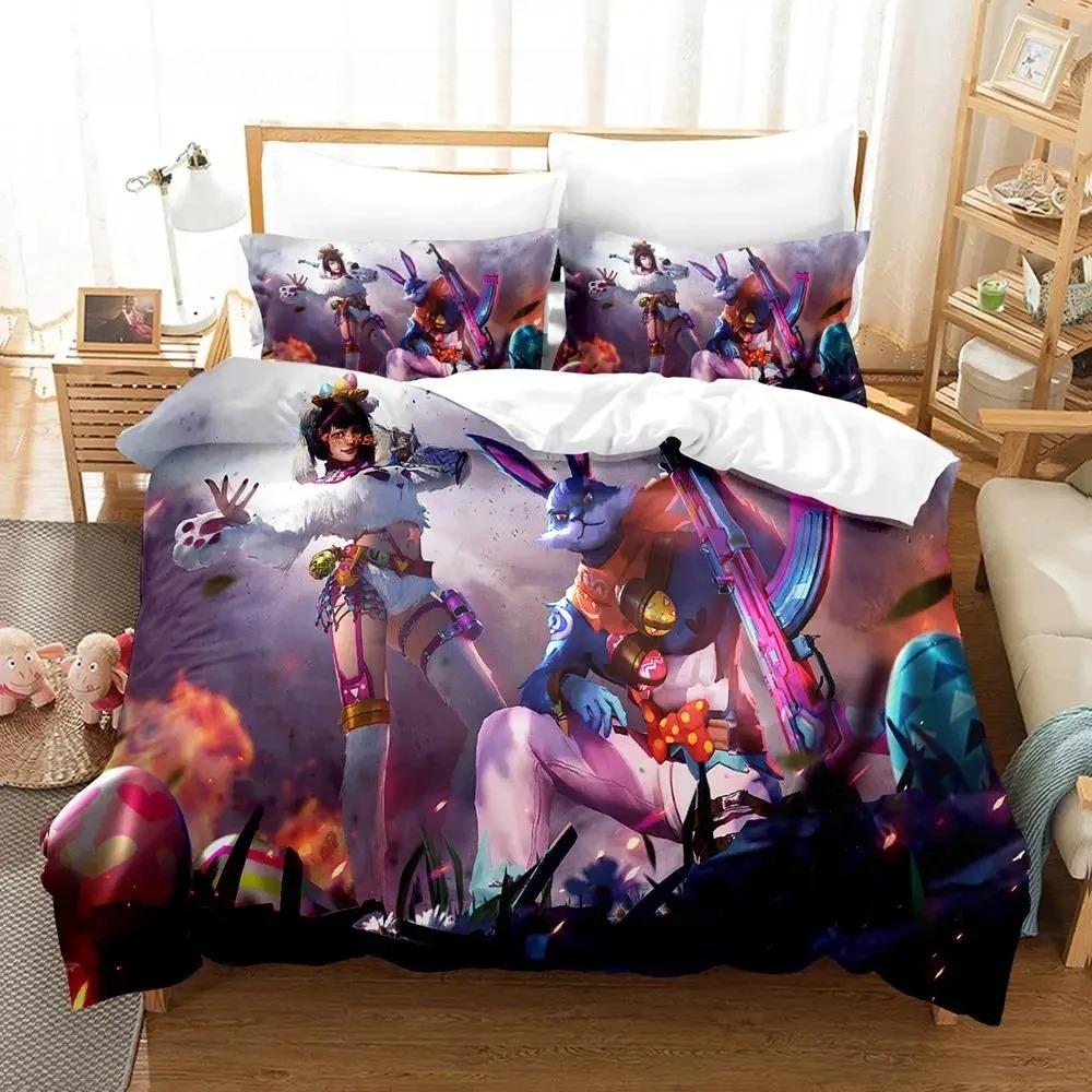 Warrior Game Garena Free Fire Bedding Set Single Twin Full Queen King Size Bed Set Aldult Boys Bedroom Duvet Cover Set