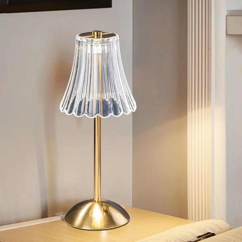 Luxury LED Table Light Touch Bedroom Rechargeable Night Lamp Bedroom Study Bedsides Atmosphere Decoration Glass LED Table Lamps