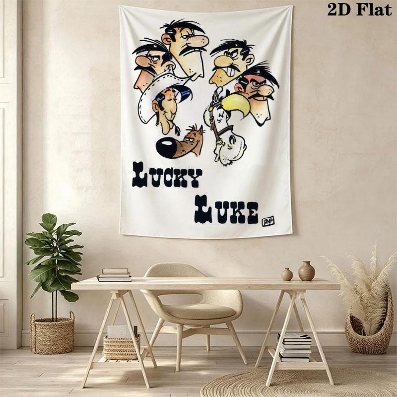 Lucky Luke Pride Wall Tapestry Aesthetic Wall Hanging Printed Fabric Blanket Decorative Tapestries for Bedroom Living Room Home Decor
