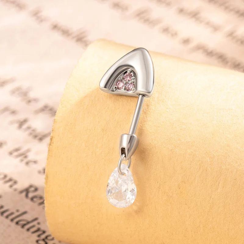 2025 Trendiger schwebender Helix-Ohrring in Katzenohrform Titanstahl Wassertropfen Zirkon Tragus-Stecker Körper Knorpel Zirkon