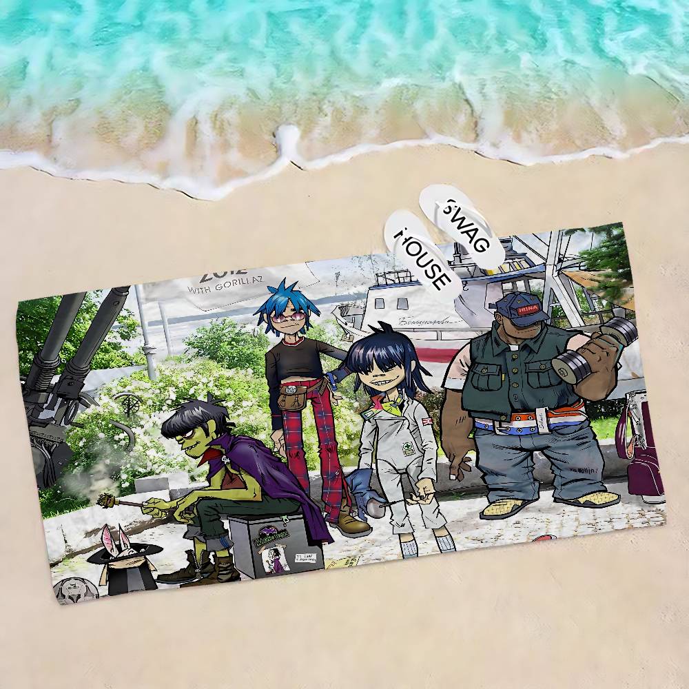Band G-Gorillaz Music Microfiber Beach Towel Absorbent Quick Dry Soft Yoga Swimming Resort Mountain Climbing Towel