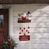 Weihnachts-Hängedekoration für Veranda, Weihnachtsmann-Windspiel, Festlicher Schmuck, Claus Schneemann Elch Balkon Dekorationen Klingel Terrasse Garten Hof Feiertag