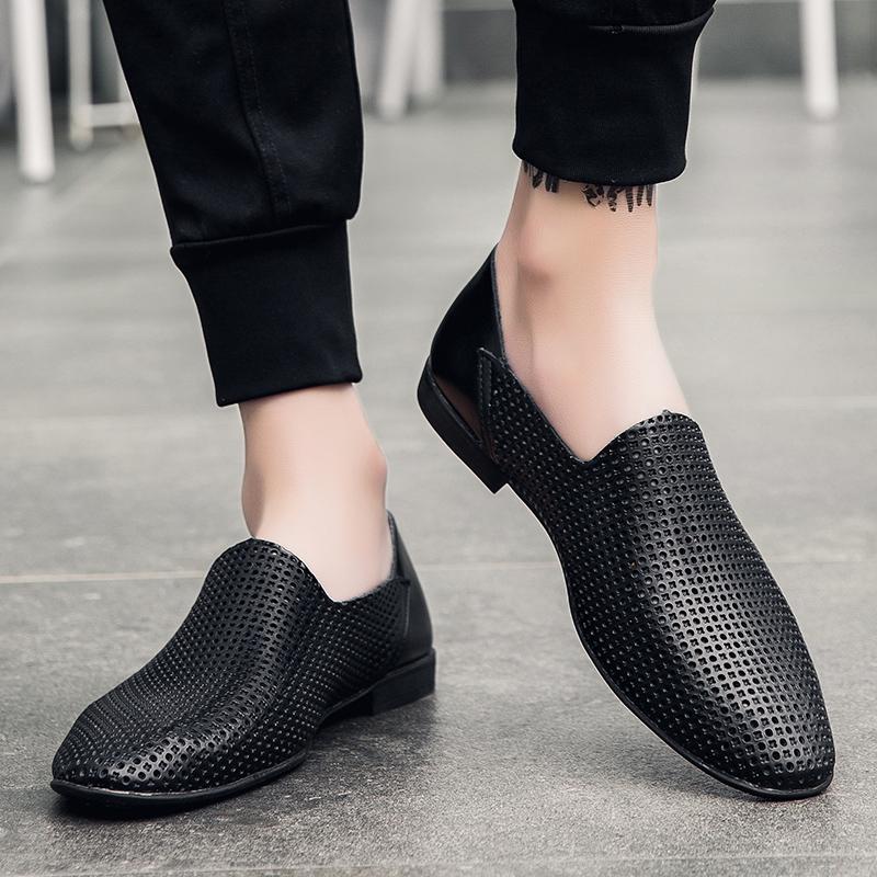 Mocassini in Pelle Estivi Uomo Scarpe Casual Lusso Designer 2026 Mocassini Uomo Traspiranti Slip-on Neri Scarpe da Guida Uomo Piatte