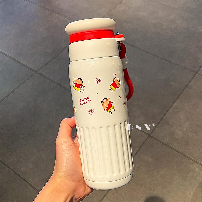 Crayon Small New Large Capacity Stainless Steel Thermos Cup Cartoon Student Sippy Cup Couples Cup Birthday Gift for Men and Women