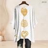 Plus Size Women Round Neck Batwing Sleeve Top Bald Eagle Patriotic Print Loose Irregular Casual Blouse