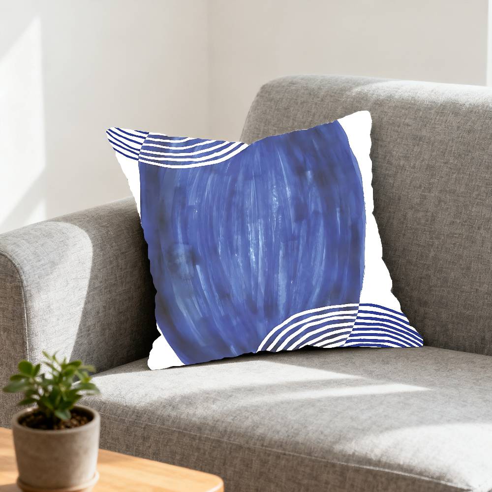 Blue Nordic Geometric Pillow Case Cushion Cover Soft Cute Throw Pillow Case For Car Sofa Pillowcase Polyester With Zipper