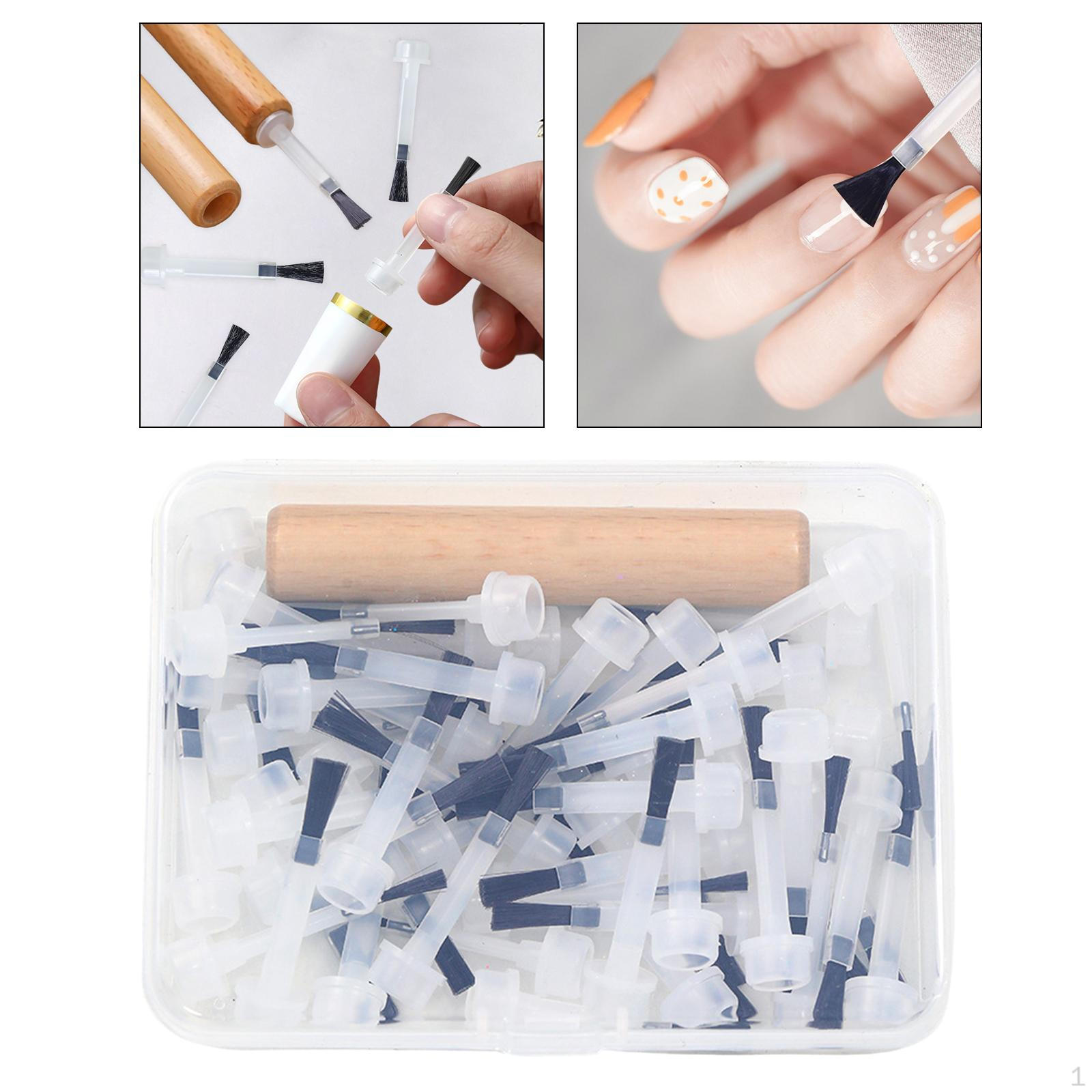 

50 кисточек для нанесения жидкого лака для ногтей Brush Head with Rod