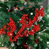 Artificial Red Berries Stems Fake Flower Simulation Christmas Red Holly Berry Branch DIY Wreath Xmas Party Home Table Decoration