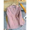 Korean Style Pink Double-Breasted Blazer: New Spring/Autumn Casual Fashionable Versatile Loose Fit