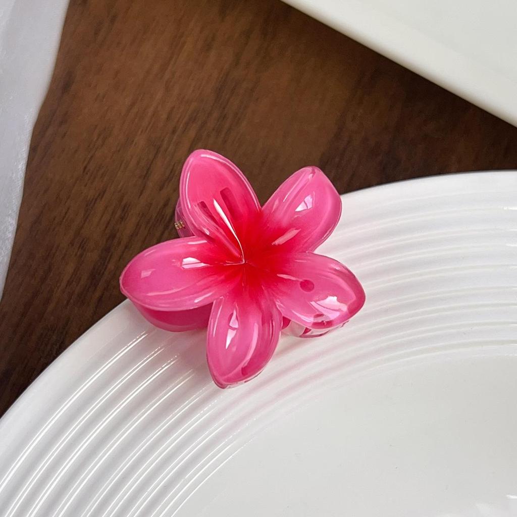 Elegant Romantic Plumeria Hair Claw Clip for Beach Vacation
