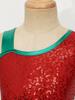 Kids Girls Shiny Sequin Christmas Dress Up Jumpsuit Asymmetrical Sleeveless Stripe Patchwork Dress