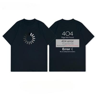 Amerikanische Streetwear-Marke 404error Kurzarm für Männer und Frauen Sommer, Reine Baumwolle Paar Locker Halbarm T-Shirts
