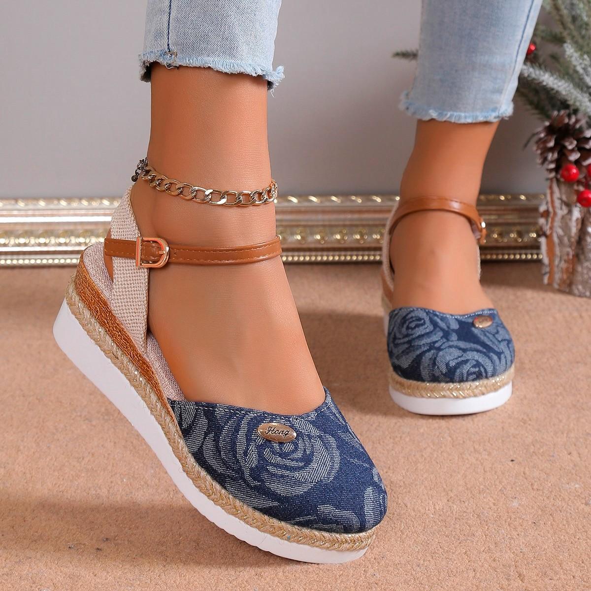 

Fashion Women Wedge Heel Sandal 2024 New Summer Gladiator Designer Shoes Cover Toe Classic Linen Sandals Platform Sandals Heeled Sandals 36